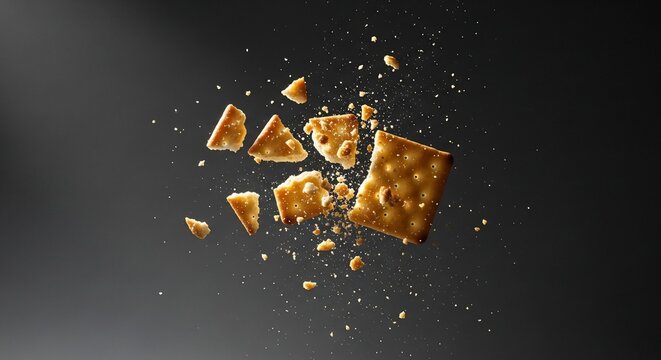 Cracker pieces flying in air explosion