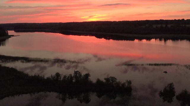sunrise over the lake