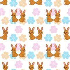 Naklejka premium seamless pattern with funny animals