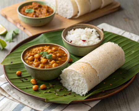 Kerala puttu with kadala curry traditional south indian breakfast
