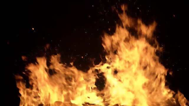 Vibrant flames dance against a dark background, symbolizing energy and transformation.