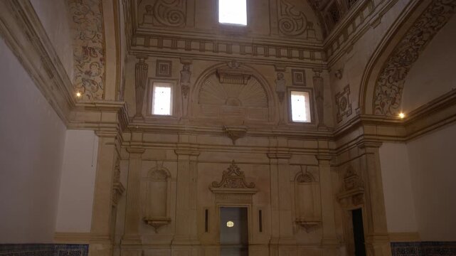 Ornate Historic Interior Architecture and Vaulted Ceiling Rome Italy Shot with Cinema Camera