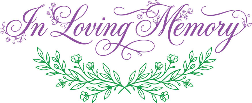 In loving memory isolated on transparent background