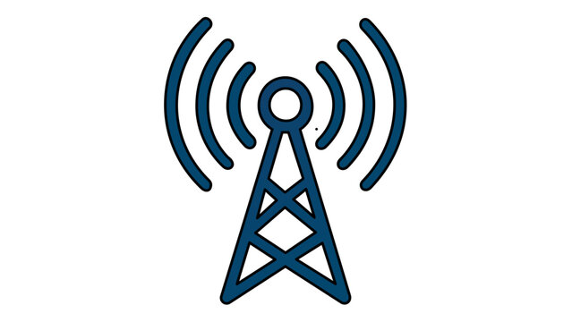 High-speed 5G network communication tower vector icon minimalist cellular signa station illustration for odern telecommunications ifrastructure and mobile daa connectivity concepts.