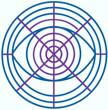 Modern biometric eye scan vector icon illustration deigned for secure iris authntication and digital retia verification, featuring  clean minimalist flat stye for technology graphics.
