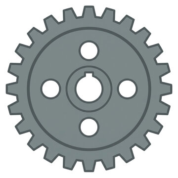Metal Gear Wheel Mechanical Component Isolated Industrial Object