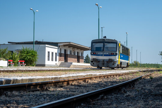 Fehergyarmat Railway Station With Train