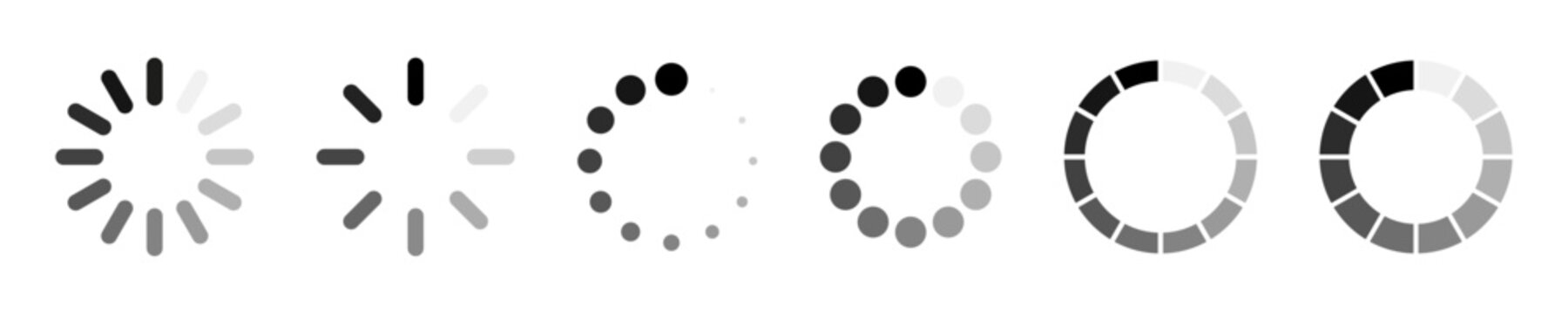 Set of Loading icon. Buffer loader or Progress bar icon set. Download or Upload icon set. Collection of simple web download. Vector illustration
