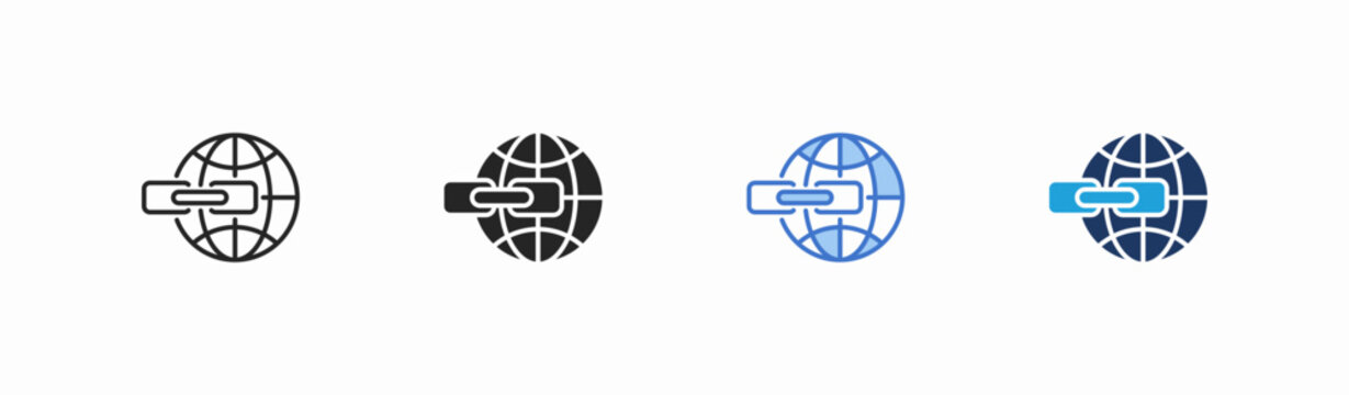 Set of backlink icon collection in multiple style. Icon suitable for web and mobile application