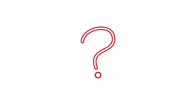Red Ink Question Mark Hand Drawn Animation Doodle