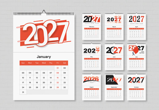 Minimal Calendar Template 2027