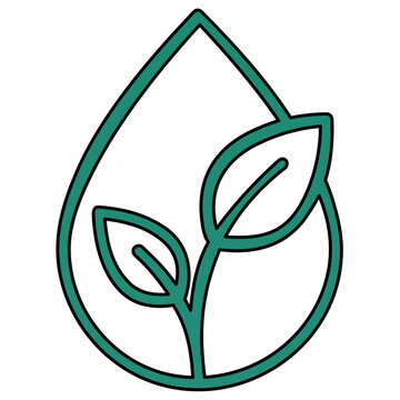 Green Ecology Plant Leaf Vector Icon Illustration Showcasing Natural Growth, Sustainability, Environmental Conservation, and Organic Life in a Clean Minimalist Flat Line Art Design for Green Apps.