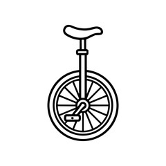 A black line drawing of unicycle 1. © Friday