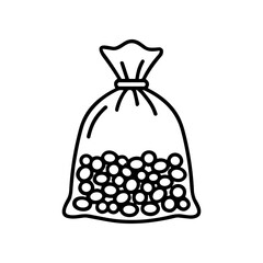 Black and white bag of coins. © Friday
