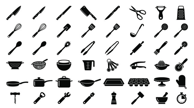 Kitchen tools represent culinary.