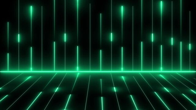 Abstract glowing lines flash across a dark background. Dynamic glowing lines create an energetic motion graphic backdrop. Creative visual effects incorporating vibrant glowing lines.
