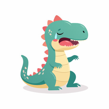 Sad Crying Cartoon Dinosaur