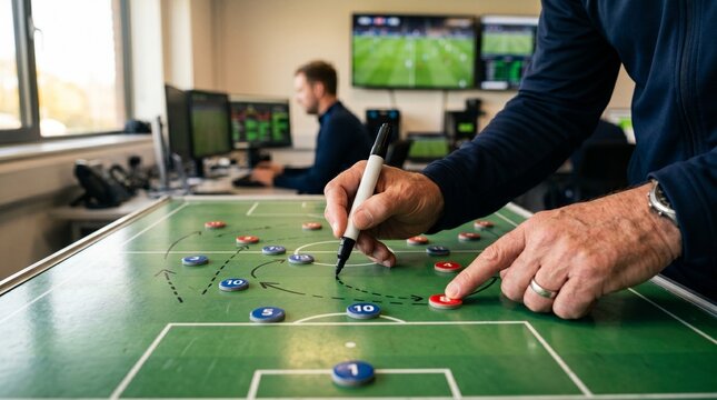Soccer Tactical Planning and Coaching Strategy Concept