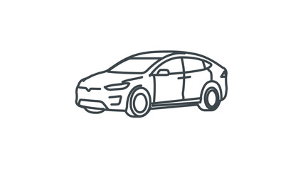 Fototapeta premium Modern family SUV vehicle vector icon illustration featuring an editable stroke for customization, perfect for automotive transportation apps, travel graphics, and minimalist web design motifs.