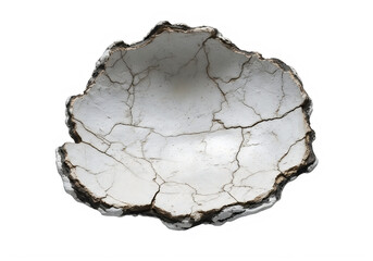 Fototapeta premium Cracked White Ceramic Bowl With Dark Rim transparent background