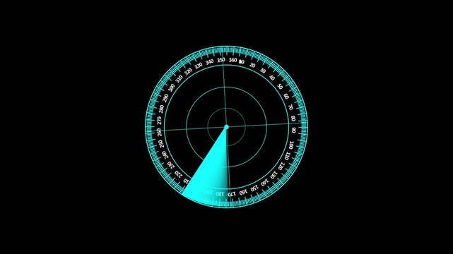 Red Radar Screen with Rotating Sweeper Loop Animation