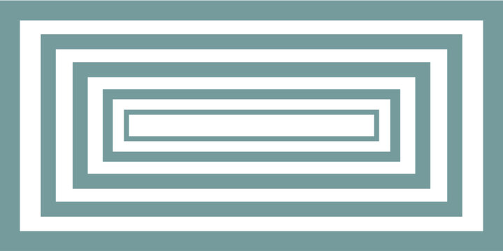 wide flat green blue passe-partout for picture frame with cut out canvas isolated on white background