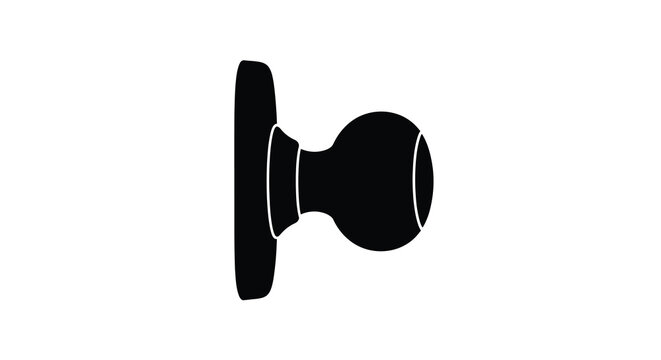Door knob with plate black silhouette handle