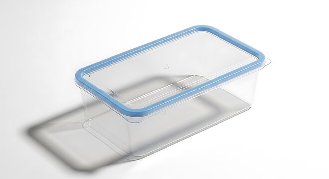 Clear glass container with blue ribbon wrapped lid.