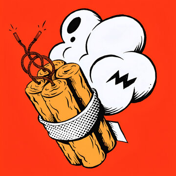 dynamite in comic book style element for poster