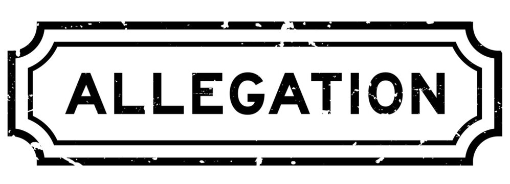 Grunge black allegation word rubber seal stamp on white background