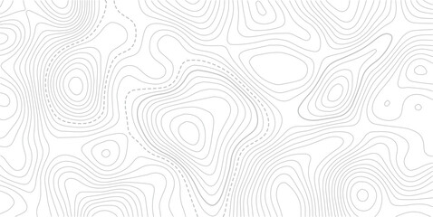 Fototapeta premium Retro topography map. White geographic contour map. Abstract outline grid.Modern design with White background with topographic wavy pattern design.paper texture Imitation of a geographical map shades.