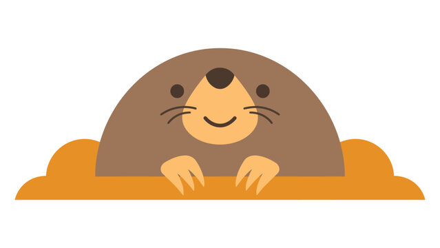 cute groundhog mascot cartoon vector illustration peeking from burrow isolated on background adorable woodland animal icon
