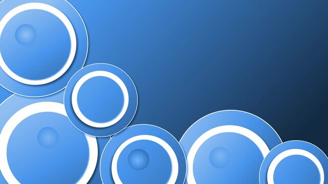 Abstract background layered circular shapes and rings across the bottom-left to right animation