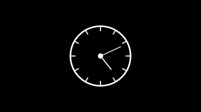 Time Lapse of Spinning Clock Animation in 12 Hour Format Seamless Animated Time Concept on Black Background for Modern Video and Motion Design Projects