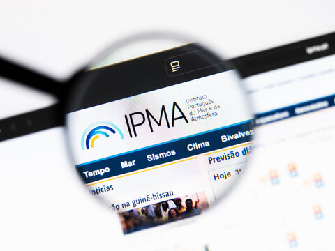 Milan, Italy 2026, 20 Apr Closeup of ipma website on a laptop screen. ipma logo under a magnifying glass.