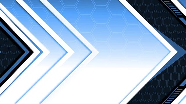Abstract geometric background with layered chevrons hexagonal pattern animation