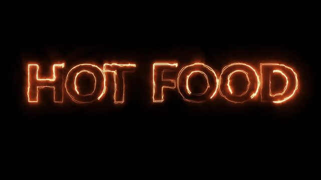 A graphic or text banner featuring the words "HOT FOOD" rendered in a fiery, orange-yellow font style.