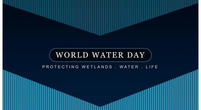 Water day motion protecting wetlands and environmental awareness animation