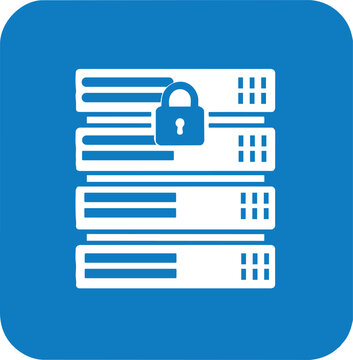 Secure server stack with lock on transparent background