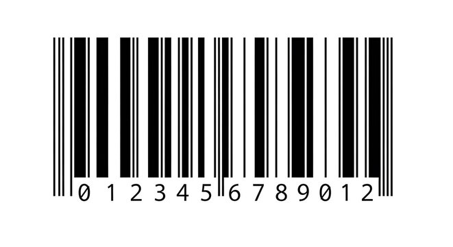 High contrast barcode graphic featuring sequential numbers from 0 to 2