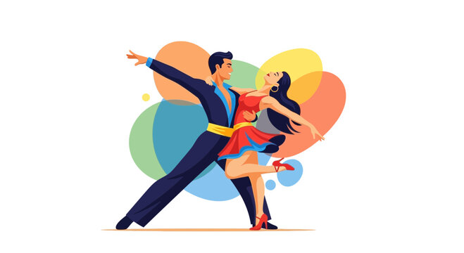 Man and woman dancing together.