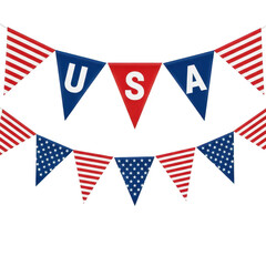 Fototapeta premium Colorful bunting flags hanging on a string for celebration or party decoration