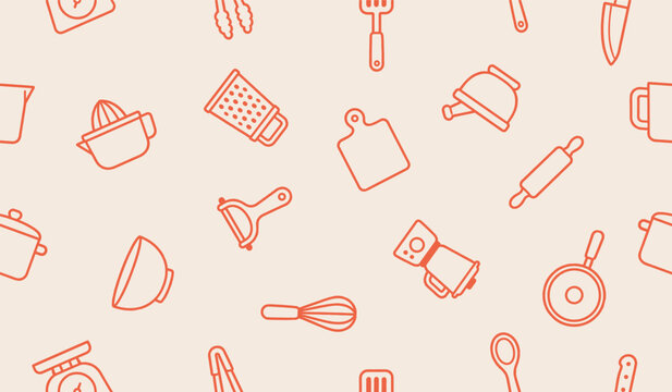 Cooking seamless pattern background