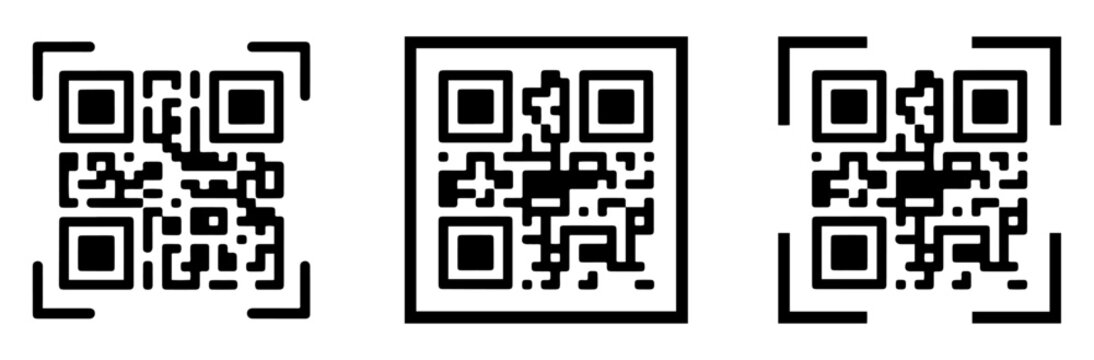 qr code scanner icon collection set