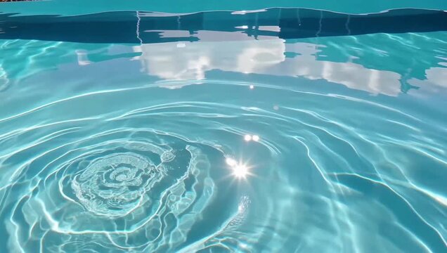 Blue Indoor Swimming Pool Water with Bright Ripple Reflections