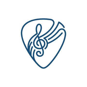 Music Note Guitar Pick Design.