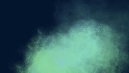Fototapeta premium Soft glowing cyan and light green cloud puff on deep navy background. Delicate, dreamy and calming atmospheric texture, ideal for meditation, wellness and minimalist designs.