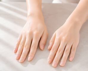 Fototapeta premium woman applying cream on her hand