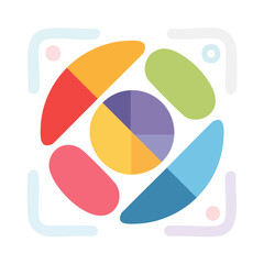 Fototapeta premium Colorful abstract geometric shapes illustration