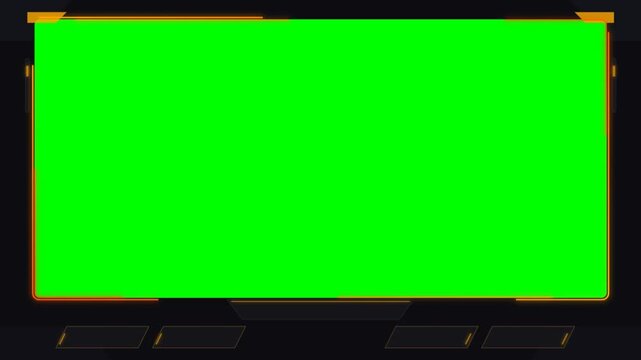 Futuristic Sci-Fi HUD Frame with Green Screen Chroma Key Overlay.